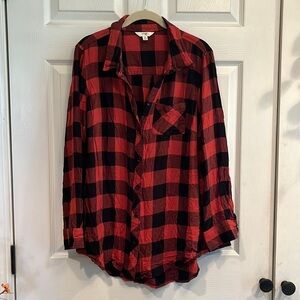 Terra & Sky brand size 0X (14W) button down plaid shirt